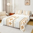 thumbnail image 1 of Manfei Bohemian Aztec Full Size Sheets, Hippie Geometric Triangle Rhombus Bed Sheets, Orange Teal White Sheet Sets, Breathable Home Decor 4-Piece, 1 of 7