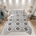 thumbnail image 1 of Manfei Bohemian Aztec Queen Comforter Set for Adult, Grey Tribal Geometric Bedding Sets, Southwestern Reversible Bedding Comforter Set, Lightweight Room Decor, 3pcs, 1 of 8