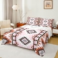 thumbnail image 1 of Manfei Bohemian Aztec Queen Sheet Sets for Adult, Pink Brown Tribal Geometric Flat Sheet, Southwestern Queen Fitted Sheet, Luxury Bedroom Decor, 4-Piece, 1 of 7