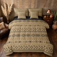thumbnail image 1 of Manfei Bohemian Aztec Twin Bedding,Exotic Style Bedding Comforter Set, Beige Black, Black Reversible 7pcs, 1 of 6