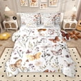 thumbnail image 1 of Manfei Bohemian Butterflies 7pcs Bedding Comforter Set,Country Floral Queen Bedding Sets,White Green Brown Queen Sheet Sets For Teens Girls,Uper Cozy Room Decor Reversible, 1 of 9