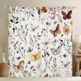 thumbnail image 1 of Manfei Bohemian Butterflies Curtains Pack of 2 (42x84 Each),Country Floral Curtains Blackout,White Green Brown Bedroom Curtains For Teens Girls,Uper Cozy Room Decor, 1 of 6