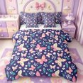 thumbnail image 1 of Manfei Bohemian Butterfly Floral 7-Piece Twin Bedding,Countryside Leaves Bedding Comforter Set,Colorful Stars Reversible, 1 of 7