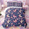 thumbnail image 1 of Manfei Bohemian Butterfly Floral Quilt Full,Countryside Leaves Full Bedspread Sets,3-Piece,1 Coverlet and 2 Pillowcases, 1 of 7