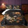 thumbnail image 1 of Manfei Bohemian Cosmic Planet Twin Quilt Set,Boho Butterfly Floral Twin Coverlet Set,Black Cream,Black Reversible,2 Pieces,1 Bedspread and 1 Pillowcase, 1 of 7