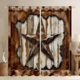 thumbnail image 1 of Manfei Bohemian Cowhide Stars Blackout Curtains Set of 2 (38x54 Each),Rustic Farmhouse Lodge Living Room Curtains,Cream Brown, 1 of 6