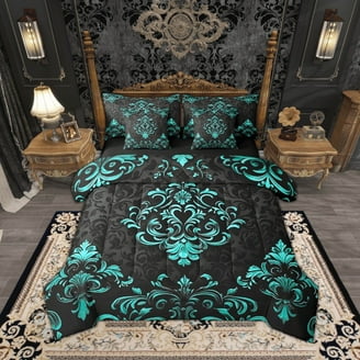Damask Bedding Sets in Black Blue Red and More Home Comforts