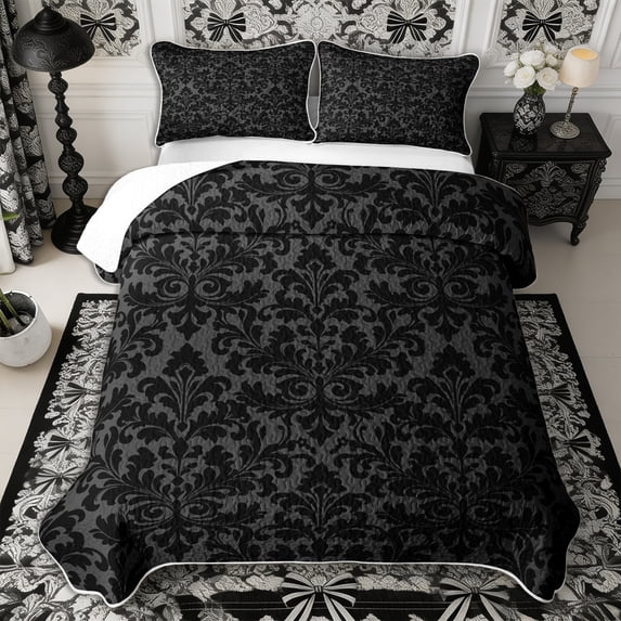 Manfei Bohemian Damask Bed Spread Queen 3pcs,Southwestern Theme Queen Coverlet Set,1 Quilt and 2 Pillowcases