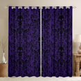 thumbnail image 1 of Manfei Bohemian Damask Flower Curtains and Drapes, Gothic Mandala Skeleton Black Out Curtains, Vintage Western Fashion Curtains Pack of 2 (52x63 Each), Curtains for Bedroom Decor, 1 of 6