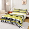 thumbnail image 1 of Manfei Bohemian Damask Khaki Full Size Sheets, Fashion Zebra Print Bed Sheets, Modern Stripes Abstract Sheet Sets, Breathable Home Decor, 4-Piece, 1 of 7