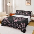 thumbnail image 1 of Manfei Bohemian Damask Queen Sheet Sets, Black Pink Bedding Queen Size, Victorian Flower Fitted Sheet, Breathable Bedroom Decoration, 4 Pieces, 1 of 6