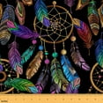 thumbnail image 1 of Manfei Bohemian Dreamcatcher Fabric by the Yard (2 Yards), Colorful Feathers Decorative Fabric by the Yard, Hippie Dream Catcher DIY Fabric, 1 of 6