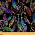 thumbnail image 1 of Manfei Bohemian Dreamcatcher Sewing & Crafting Fabric (1 Yard), Colorful Feathers Home Decor Fabric by the Yard, Hippie Dream Catcher DIY Fabric, 1 of 6