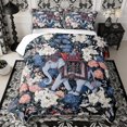 thumbnail image 1 of Manfei Bohemian Elephant Quilt Full 3-Piece,Spring Garden Full Bedspread Sets,1 Coverlet and 2 Pillowcases, 1 of 7
