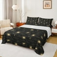 thumbnail image 1 of Manfei Bohemian Galaxy Sun Twin Sheet Sets for Teen, Hippie Tribal Moon Twin Fitted Sheet, Black Gold Flat Sheet, Luxury Bedroom Decor, 3 Pieces, 1 of 7