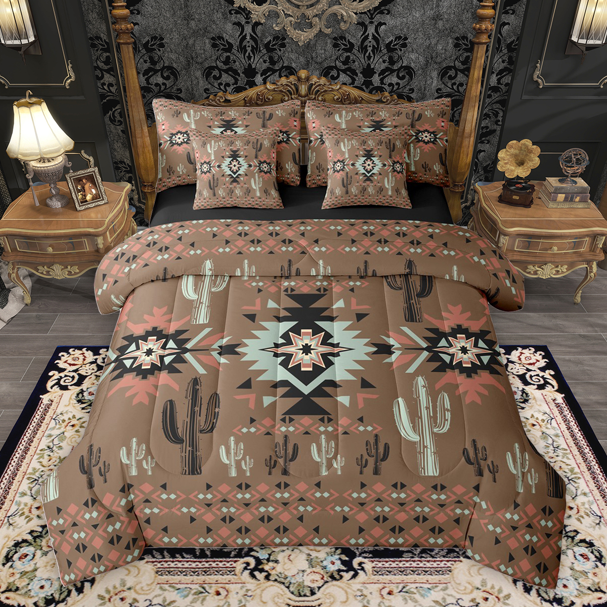 Homewish Bohemian Hippie Aztec Bedding Comforter Set 7pcs for Adult ...