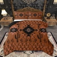thumbnail image 1 of Homewish Bohemian Hippie Aztec Queen Comforter Set for Adult, Rustic Farmhouse Cactus Bedding Sets, Southwestern Style Reversible Bedding Comforter Set, Lightweight Room Decor, 3pcs, 1 of 8