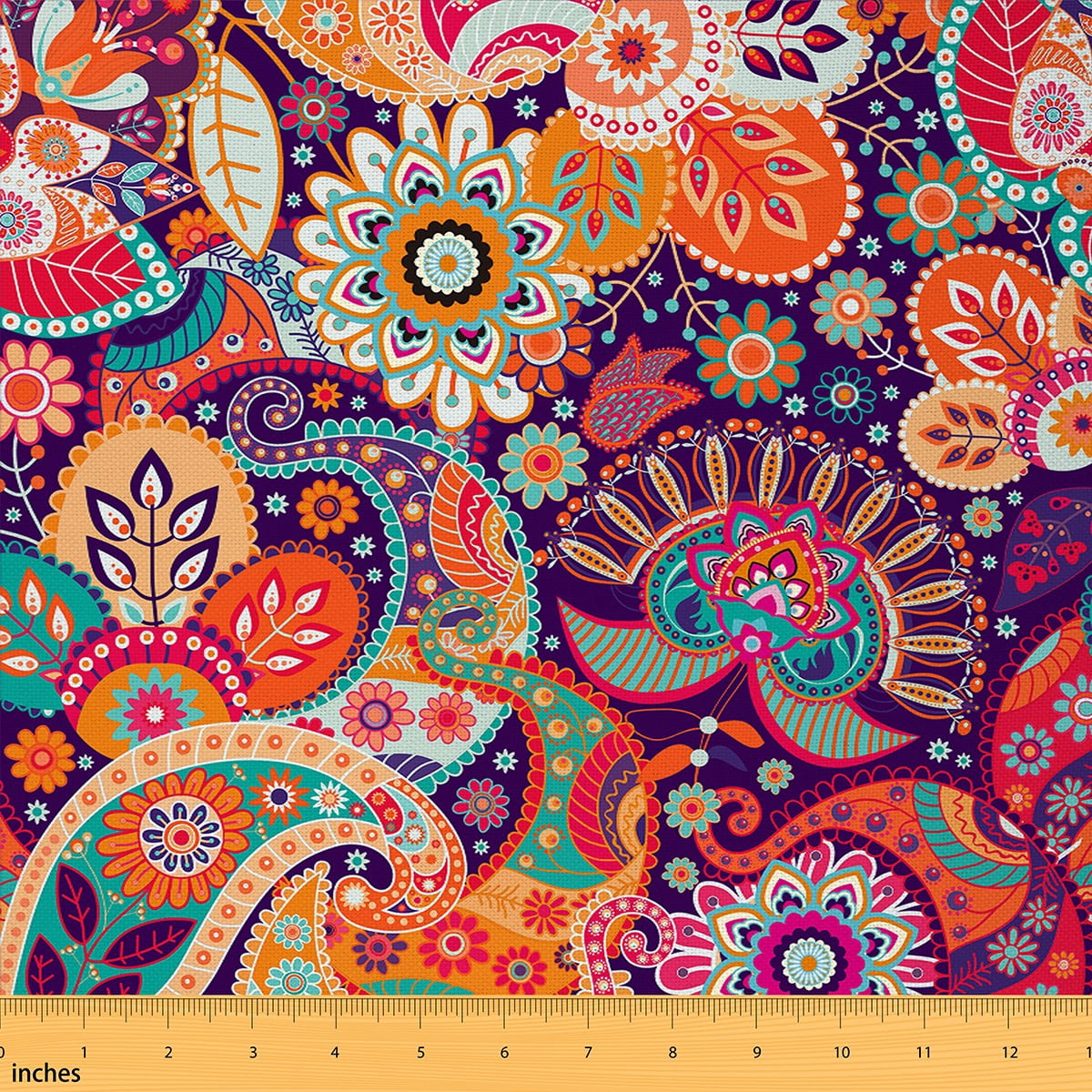 Manfei Rug Manfei Bohemian Mandala Fabric by the Yard (10 Yards), Hippie Paisley ...