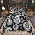 thumbnail image 1 of Manfei Bohemian Paisley Full Size Comforter Sets 3-Piece, Hippie Mandala Bedding Comforter Set, White Black Bedding Sets, Ultra Soft Home Decor, 1 of 8