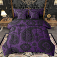 thumbnail image 1 of Manfei Bohemian Paisley Twin Bedding Sets 7pcs, Hippie Mandala Bedding Comforter Set, Black Purple Sheet Sets, Lightweight Room Decor, 1 of 8