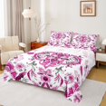 thumbnail image 1 of Manfei Bohemian Theme Flower Queen Sheet Sets,Retro Rustic Floral Flat Sheet,Pink White Queen Fitted Sheet For Men Women,Ultra Soft Home Decor,4 Pieces, 1 of 7