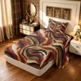 thumbnail image 1 of Manfei Bohemian Tiger Print Twin Sheets, Rustic Abstract Art Bedding, Brown, 3pcs, 1 Flat Sheet, 1 Fitted Sheet and 1 Pillowcase, 1 of 6