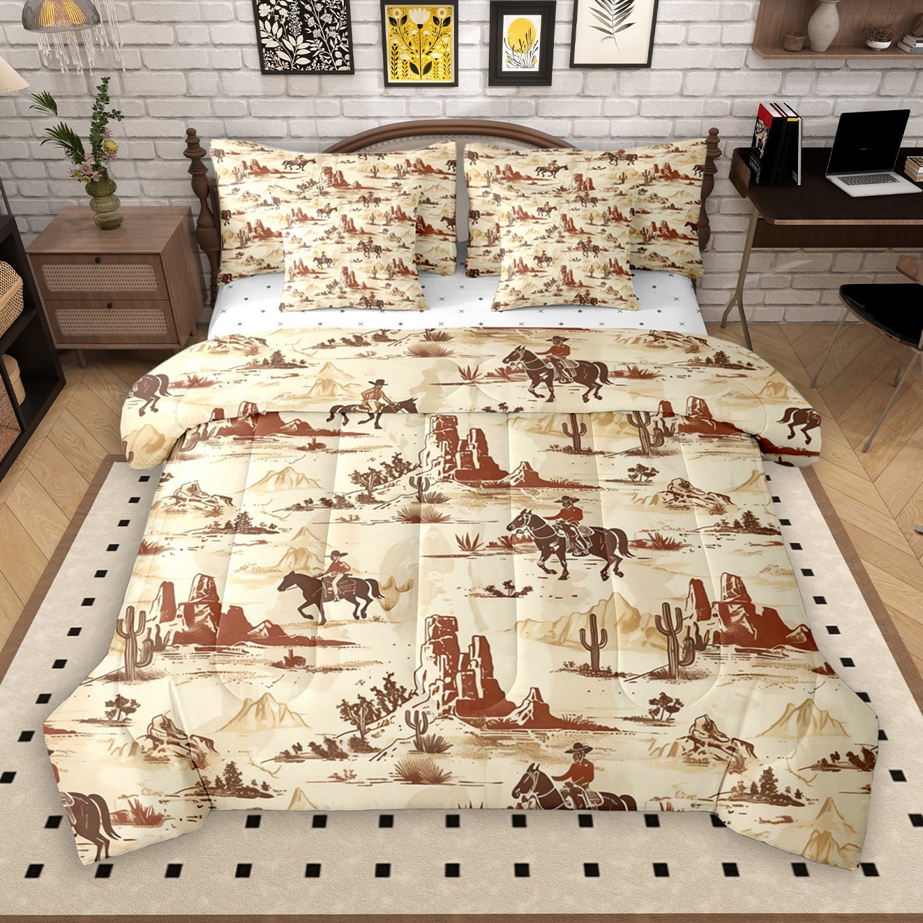 Manfei Bohemian Tribal Aztec 7 Pieces Bedding Comforter Set, Vintage ...