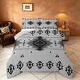 thumbnail image 1 of Manfei Boho Aztec Queen Comforter Set, Black Gray Tribal Geometric Comforter Sets Queen, Gray Reversible 3 Pieces, 1 Comforter and 2 Pillowcases, 1 of 6