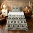 thumbnail image 1 of Manfei Boho Aztec Tribal Twin Sheets, Bohemian Geometric Bedding,, Gray Reversible 3-Piece1 Flat Sheet + 1 Fitted Sheet + 1 Pillowcase, 1 of 6