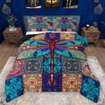 thumbnail image 1 of Manfei Boho bohemian Flower Queen Comforter Set,Glass Dragonfly Bedding Sets,Retro Exotic Floral Bedding Comforter Set For Men Women,Super Cozy Room Decor Reversible,3pcs, 1 of 8