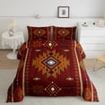 thumbnail image 1 of Manfei Boho Bohemain Full Size Comforter Sets,Red Aztec Geometric Print Bedding Comforter Set,Rustic Farmhouse Cabin Bedding Sets,Super Cozy Room Decoration Reversible,3pcs, 1 of 8