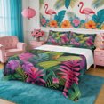 thumbnail image 1 of Manfei Boho Botanical Queen Sheets 4 Pieces,Hawaiian Tropical Leaves Queen Sheet Sets,1 Flat Sheet,1 Fitted Sheet and 2 Pillowcases, 1 of 6