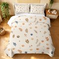 thumbnail image 1 of Manfei Boho Cat Paw Bed Spread Queen, Botanical Leaf Queen Coverlet Set, Cream, 3 Pieces, 1 Quilt and 2 Pillowcases, 1 of 7