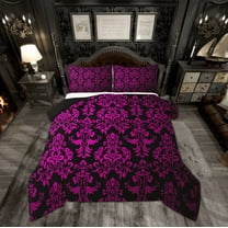 Manfei Boho Damask Adult Bedding Comforter Set, Retro Western Flower Print Twin Comforter Sets, Mandala Bohemian Style Reversible Bedding Set, Microfiber Bedroom Decor, 2 Pieces