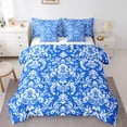 thumbnail image 1 of Manfei Boho Damask Adult Twin Bedding Sets 7-Piece, Retro Western Flower Print Bedding Comforter Set, Mandala Bohemian Style Reversible Sheet Sets, Luxury Bedroom Decor, 1 of 7