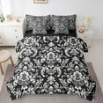 thumbnail image 1 of Manfei Boho Damask Adult Twin Bedding Sets 7-Piece, Retro Western Flower Print Bedding Comforter Set, Mandala Bohemian Style Reversible Sheet Sets, Microfiber Bedroom Decor, 1 of 7