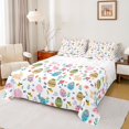 thumbnail image 1 of Manfei Boho Dinosaur Egg Twin Sheet Sets,Cute Cartoon Flower Twin Fitted Sheet,Kawaii Rabbit Print Flat Sheet For Girls Kids,Breathable Home Decor,3-Piece, 1 of 7