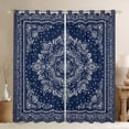 thumbnail image 1 of Manfei Boho Exotic Style Black Out Curtains,Retro Victorian Floral Curtains Pack of 2 (42x63 Each),White Blue Bedroom Curtains For Adults,Microfiber Bedroom Decor, 1 of 6