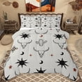 thumbnail image 1 of Manfei Boho Exotic Style Full Size Comforter Sets,Rustic Cowboy Tribal Bedding Comforter Set,Vintage Bull Skull Bedding Sets For Adults,Super Cozy Room Decor Reversible,3pcs, 1 of 8