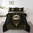 thumbnail image 1 of Manfei Boho Eyes Queen Comforter Set,Bohemain Theme Bedding Sets,Gold Black Bedding Comforter Set For Men Women,Super Cozy Room Decor Reversible,3-Piece, 1 of 8