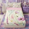 thumbnail image 1 of Manfei Boho Flower Paisley Zipper Full Size Comforter Sets with Fitted Sheet and 2 Pillowcases,Spring Garden Zipper Bedding Set,Reversible, 1 of 7