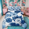 thumbnail image 1 of Manfei Boho Flowers Queen Comforter Set 3 Pieces,Hawaiian Tropical Botanical Comforter Sets Queen,1 Comforter and 2 Pillowcases,Reversible, 1 of 6