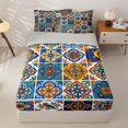 thumbnail image 1 of Manfei Boho Geometric Check Zipper Twin Comforter Sets with Fitted Sheet and 2 Pillowcases,Dreamy Floral Zipper Bedding Set,Black White,Light Gray Reversible,4pcs, 1 of 8