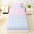 thumbnail image 1 of Manfei Boho Gradient Twin Fitted Sheet, Dreamy Rainbow Bedding, Pink Light Blue, 2 Pieces, 1 Fitted Sheet and 1 Pillowcase, 1 of 6