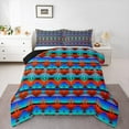 thumbnail image 1 of Manfei Boho Hippie Aztec Queen Comforter Set, Retro Geometric Abstract Bedding Sets, Tribal Western Style Reversible Bedding Comforter Set, Ultra Soft Home Decor, 3 Pieces, 1 of 8