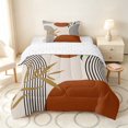 thumbnail image 1 of Manfei Boho Mid Century Twin Comforter Sets, Minimalism Art Bedding Set, Brown, Green and Black, Reversible 2pcs, 1 Comforter and 1 Pillowcase, 1 of 6
