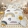thumbnail image 1 of Manfei Boho Rainbow Sun Bedding Comforter Set,Graffiti Artistic Twin Comforter Sets,Brown White Bedding Set For Girl Boys,Breathable Home Decor Reversible,2pcs, 1 of 9