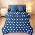 thumbnail image 1 of Manfei Boho Stars 7 Pieces Full Size Bedding Sets,Playful Design Full Size Bed in a Bag,Navy White,Navy Blue Reversible, 1 of 7