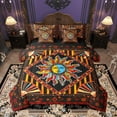 thumbnail image 1 of Manfei Boho Sun Bedding Comforter Set, Orange Gradient Galaxy King Bedding Sets, Zodiac Astrology Stars Bed Sheets, Lightweight Room Decor Reversible 7 Pieces, 1 of 8