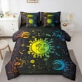 thumbnail image 1 of Manfei Boho Sun Flower 7-Piece Bedding Comforter Set,Constellation Astrology King Bedding Sets,Neno bohemian Mushroom Bed Sheets For Girls Kids,Super Cozy Room Decor Reversible, 1 of 8